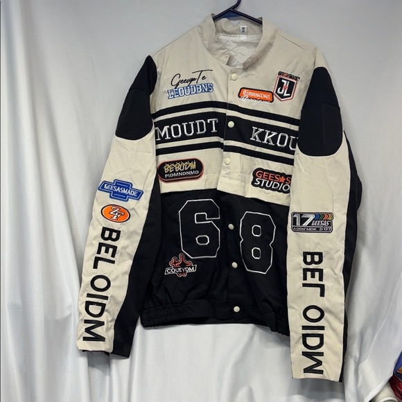 POHADON
Varsity Jacket - Detachable Motor Racing Jacket Letterman Bomber Jacket - Picture 5 of 14